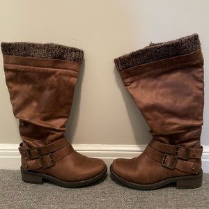 Torrid brand tall brown boots with knitted top